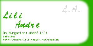 lili andre business card